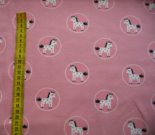 Jersey Weiße Pferdchen auf rosa