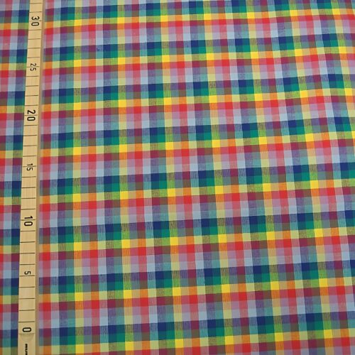 Webstoff bunt kariert "Zirkus"