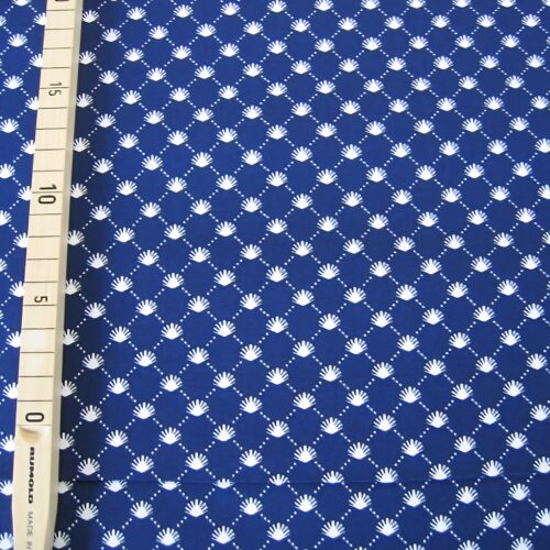 Druckstoff dunkelblau mit Muscheln und Sternen "Hamburg"