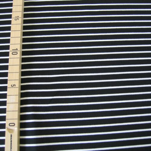 Jersey Viskose-Jersey schwarz mit weißen Streifen