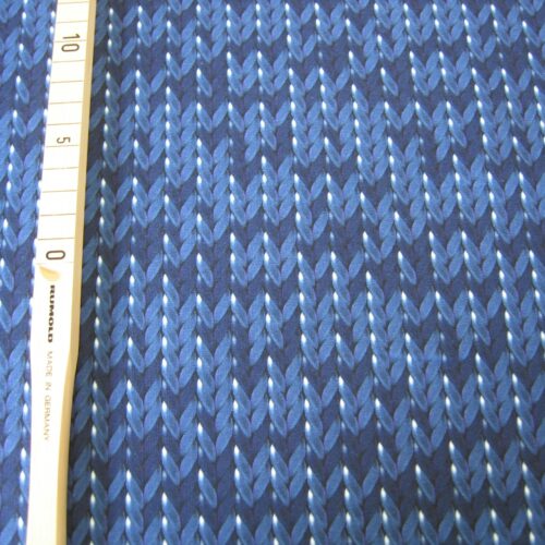 French Terry dunkelblau Strickoptik