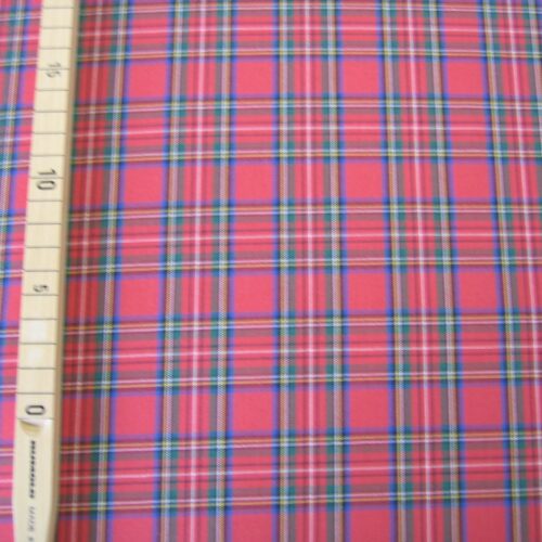 Webstoff rot-bunt kariert "Edinburgh" "Hase Felix"