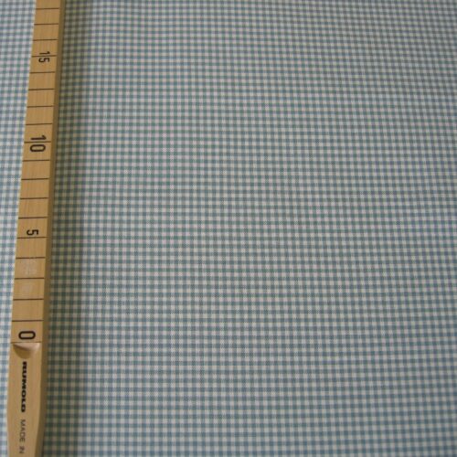 Webstoff weiß-blau/mint kariert "Vichy-Karo"