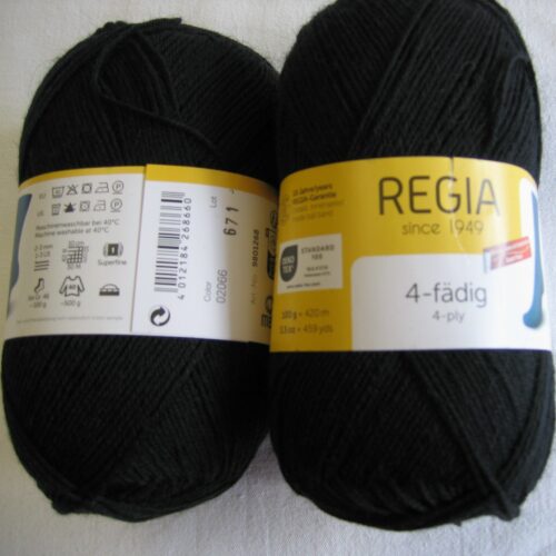 Regia 100g 4-fädig schwarz 2066