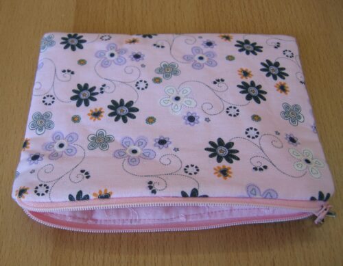 Kosmetiktäschchen rosa mit Blumen