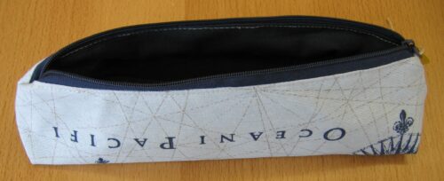 Stifte-Täschchen/Faulenzer Dreieckform Canvas natur, maritim