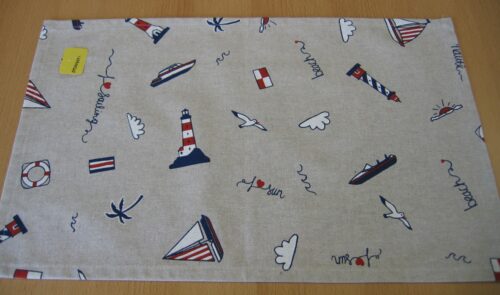 Tischset Canvas natur mit maritimen Motiven