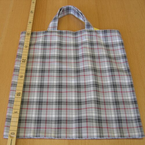 Tasche Baumwolle grau kariert