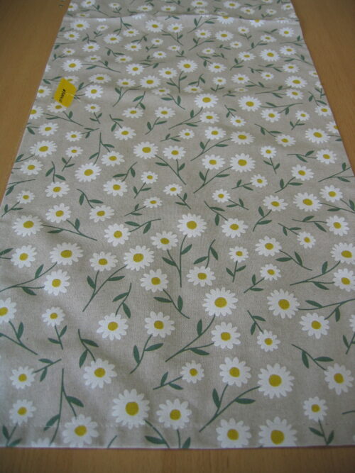 Tischläufer (gF) Canvas natur (Leinenlook) mit Margeriten (40x140)