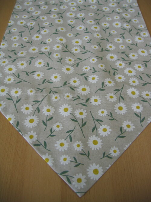 Tischläufer (sF) Canvas natur mit Margeriten (45x140)
