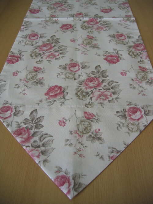 Tischläufer (sF) Canvas natur mit Rosen (45x140)