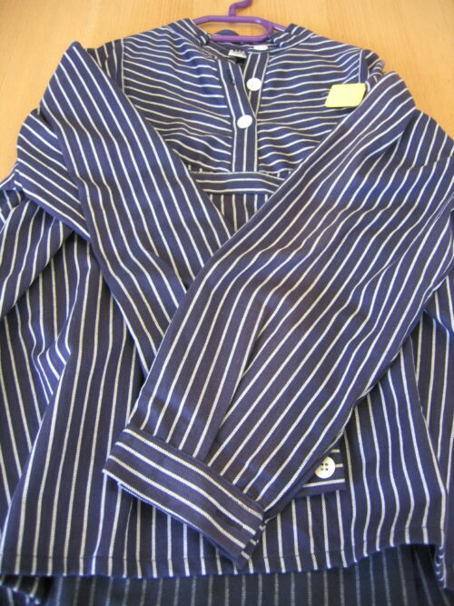 Fischerhemd blau grob gestreift (158/164)