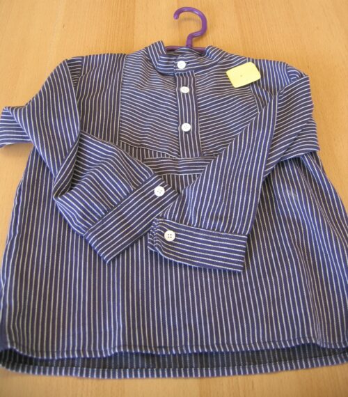 Fischerhemd blau fein gestreift (98/104)