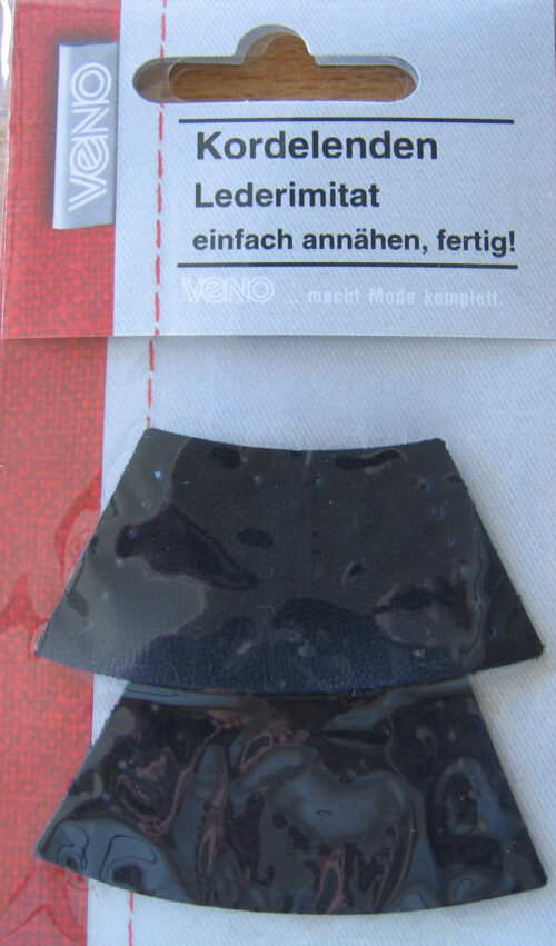 Kordelenden Lederimitat 2 Stück dunkelblau