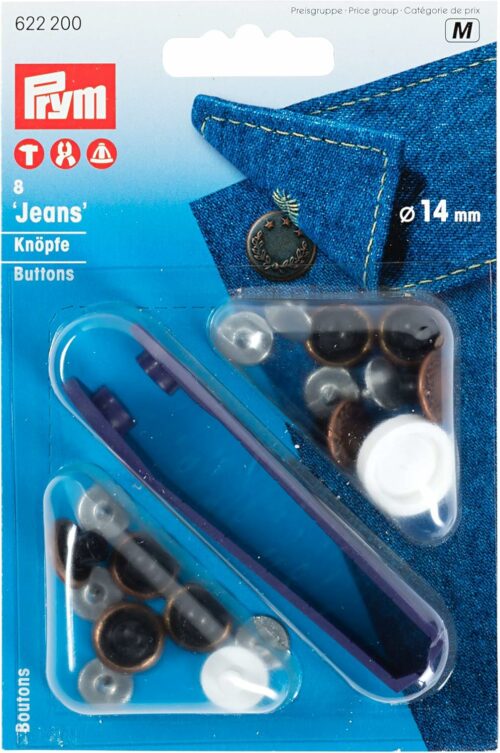'Jeans' Knöpfe 14 mm 8 Stück messing (PrymM)