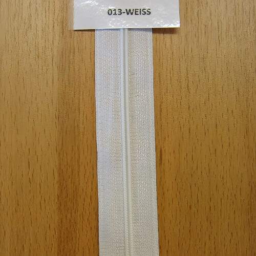 Reißverschluss 3 mm Meterware endlos incl. 2 Zipper/Schieber weiss