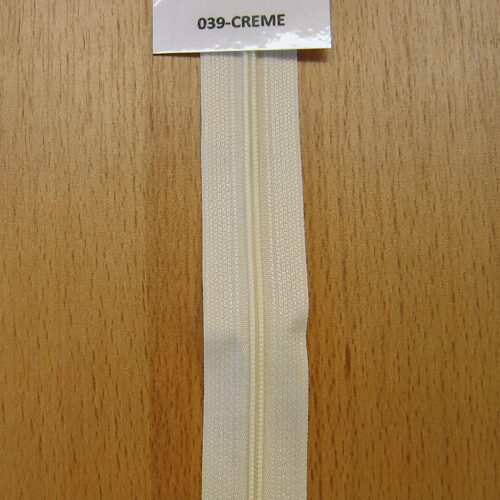 Reißverschluss 3 mm Meterware endlos incl. 2 Zipper/Schieber creme