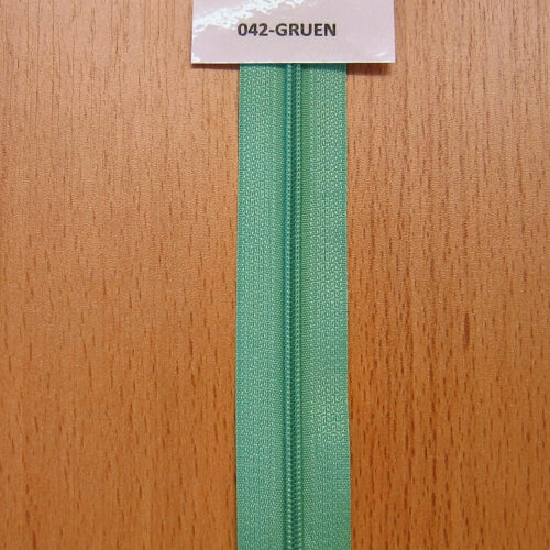 Reißverschluss 3 mm Meterware endlos incl. 2 Zipper/Schieber grün