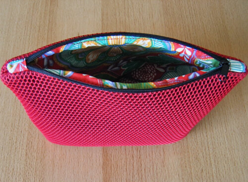 Kosmetiktasche Netzstoff (Mesh) rot