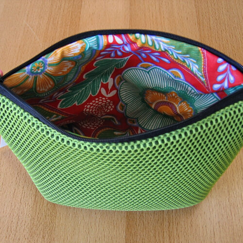 Kosmetiktasche Netzstoff (Mesh) grün