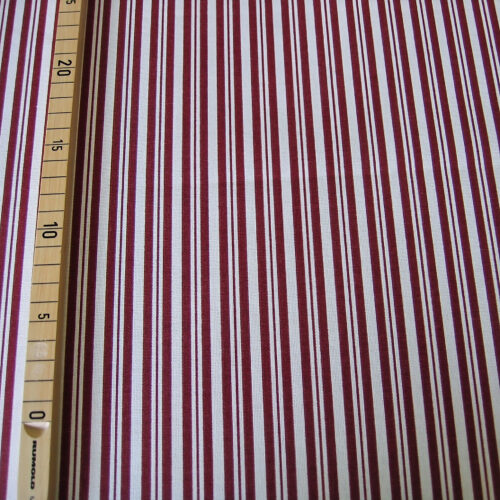 Canvas natur (Leinenlook) mit roten Streifen "Classic Stripe Scene"