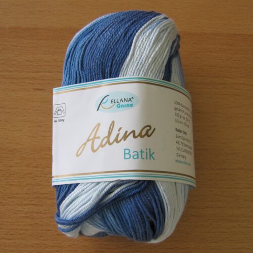 Rellana Adina Batik 100g weiß-blau 212