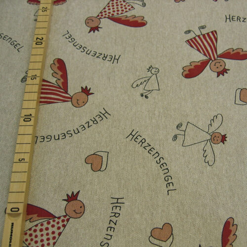 Canvas natur (Leinenlook) mit Engeln "Herzensengel"