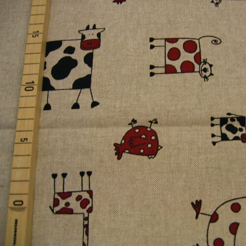 Canvas natur (Leinenlook) mit lustigen Tieren "Hans"