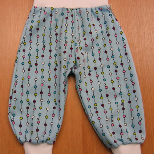 Kinderhose Jersey 62 bunte Punkte auf hellblau