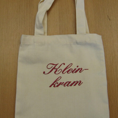 Tasche Baumwolle weiß mit Stickerei "Kleinkram"