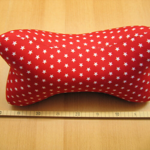 Leseknochen rot mit weißen Sternen