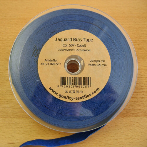 Schrägband elastisch (Falzgummi) 20 mm kobalt