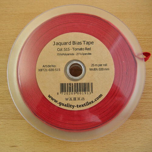 Schrägband elastisch (Falzgummi) 20 mm tomatenrot