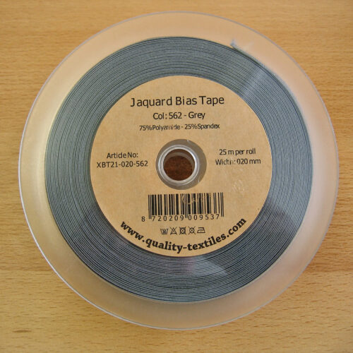 Schrägband elastisch (Falzgummi) 20 mm grau