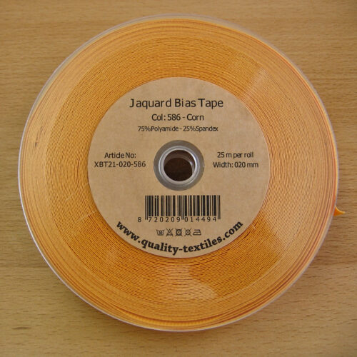 Schrägband elastisch (Falzgummi) 20 mm maisgelb