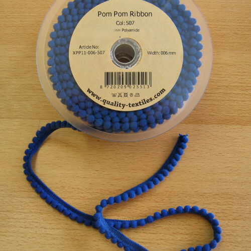 Pom Pom Band (Bommelborte) 6 mm kobalt