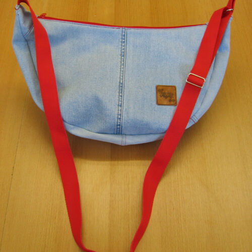 Sicheltasche (halbrunde Tasche) Jeans hellblau Gr. L