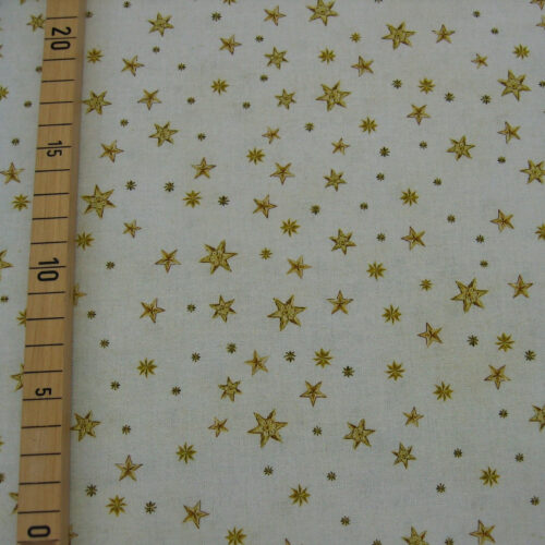 Digitaldruckstoff beige-gold mit Sternen "Trondheim"