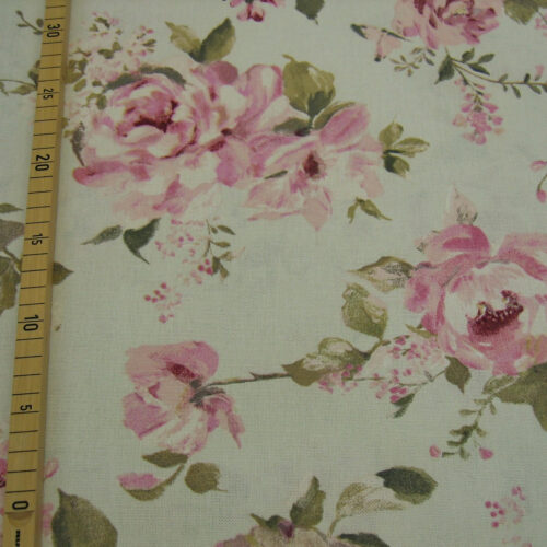 Canvas natur (Leinenlook) mit großen Rosen "Classic Pinted Rose"