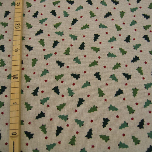 Canvas natur (Leinenlook) mit Tannenbäumen "Xmas tree"
